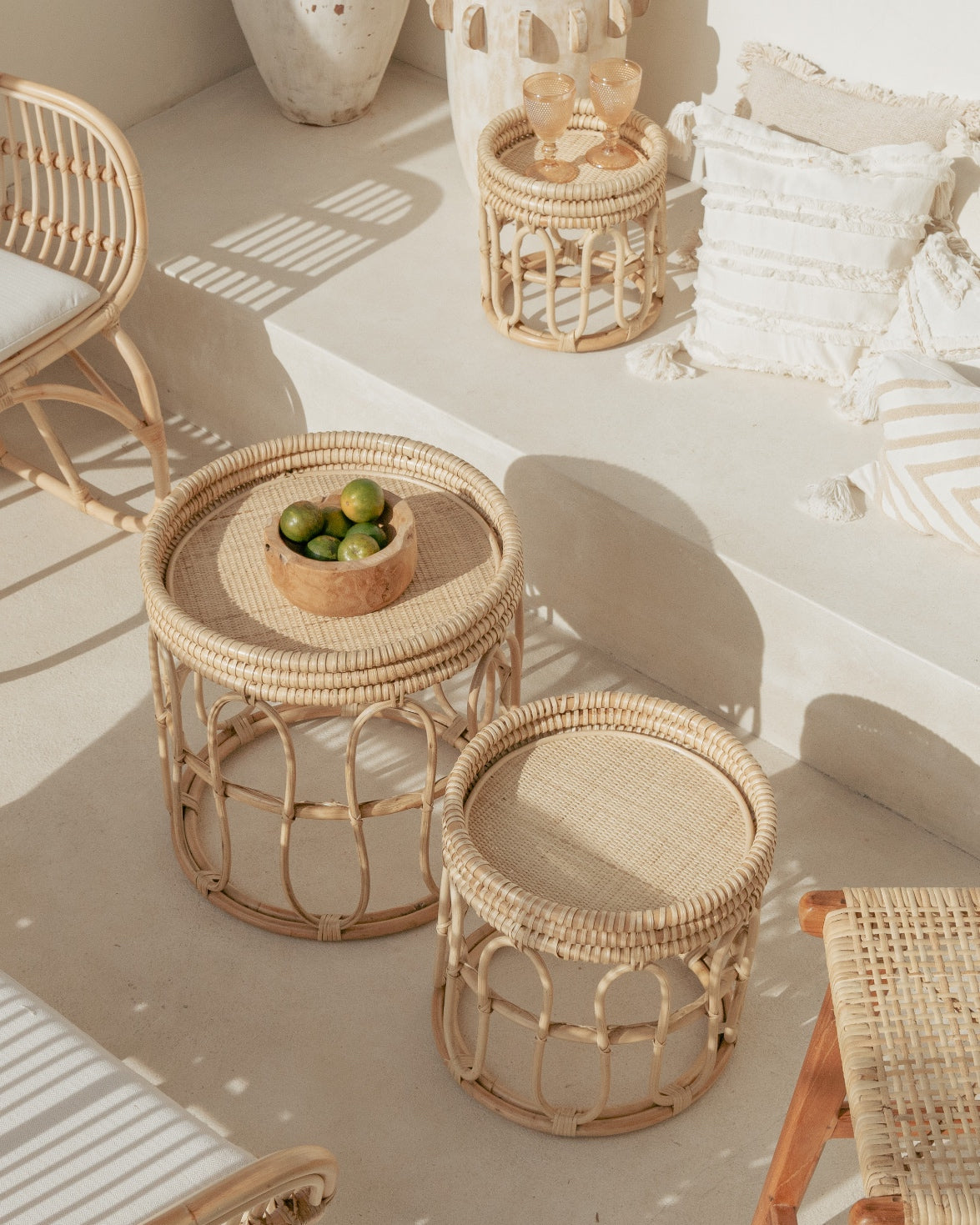 Pagi Rattan Sofa Side Table - Small, Medium, Large