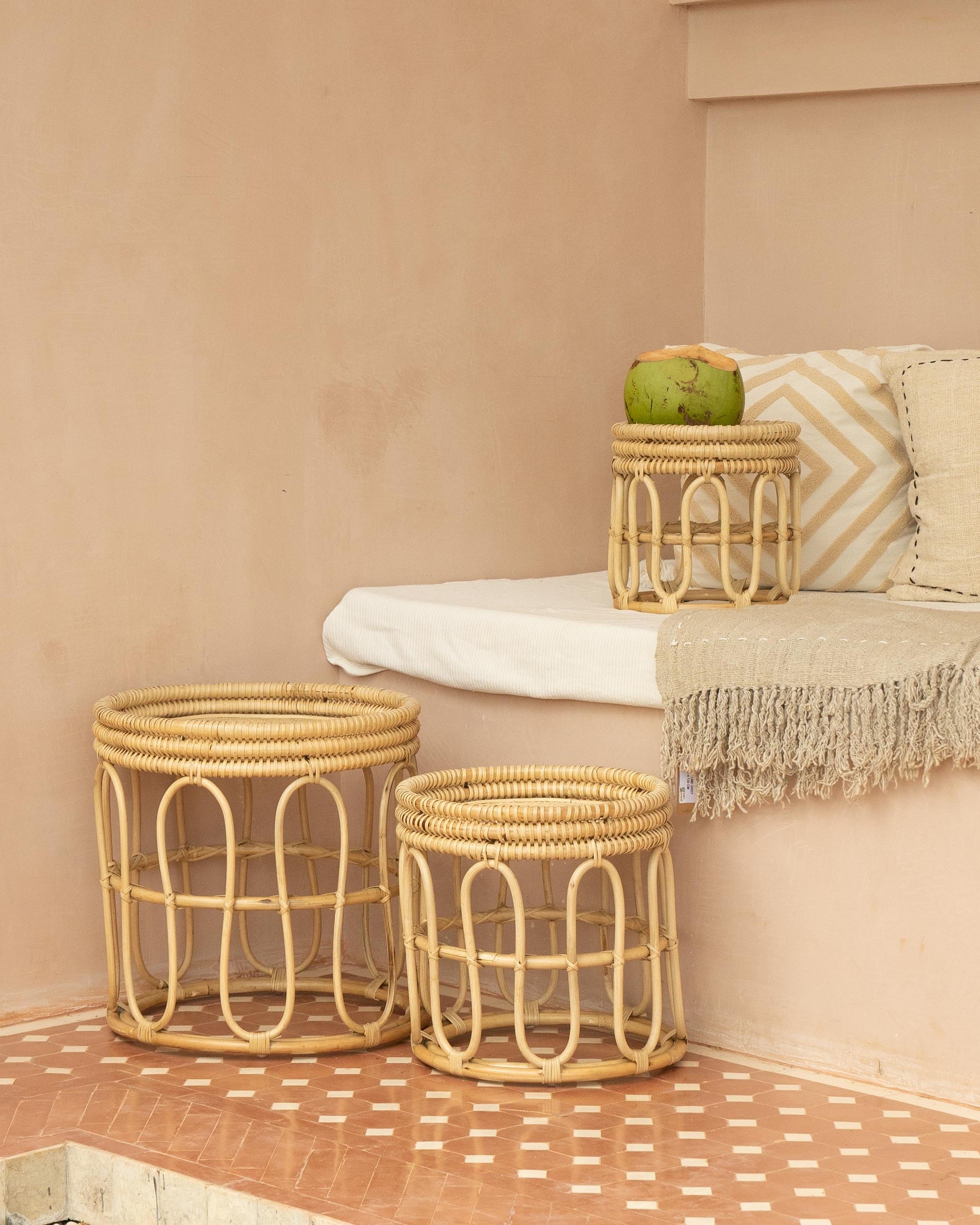Pagi Rattan Sofa Side Table - Small, Medium, Large