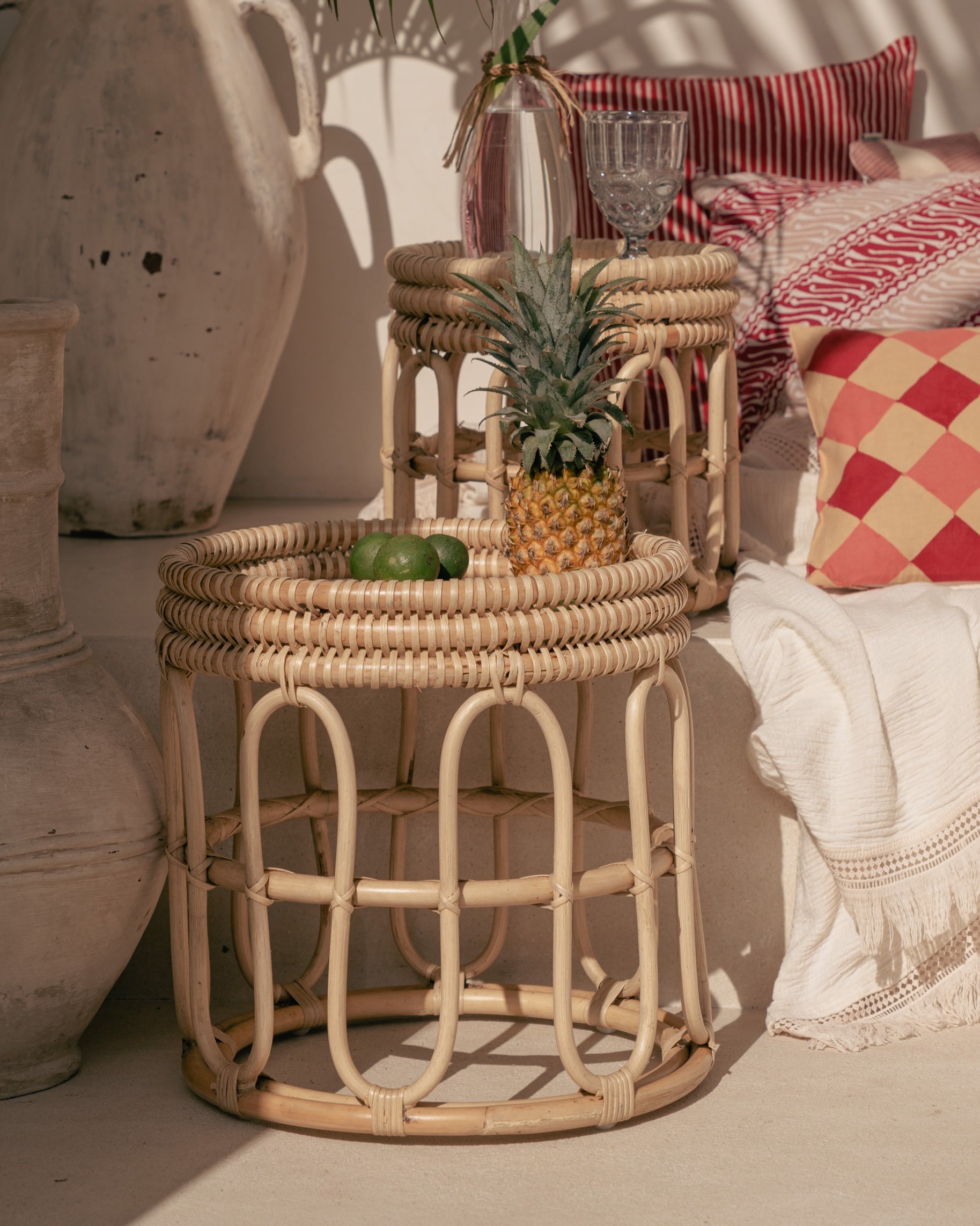 Pagi Rattan Sofa Side Table - Small, Medium, Large