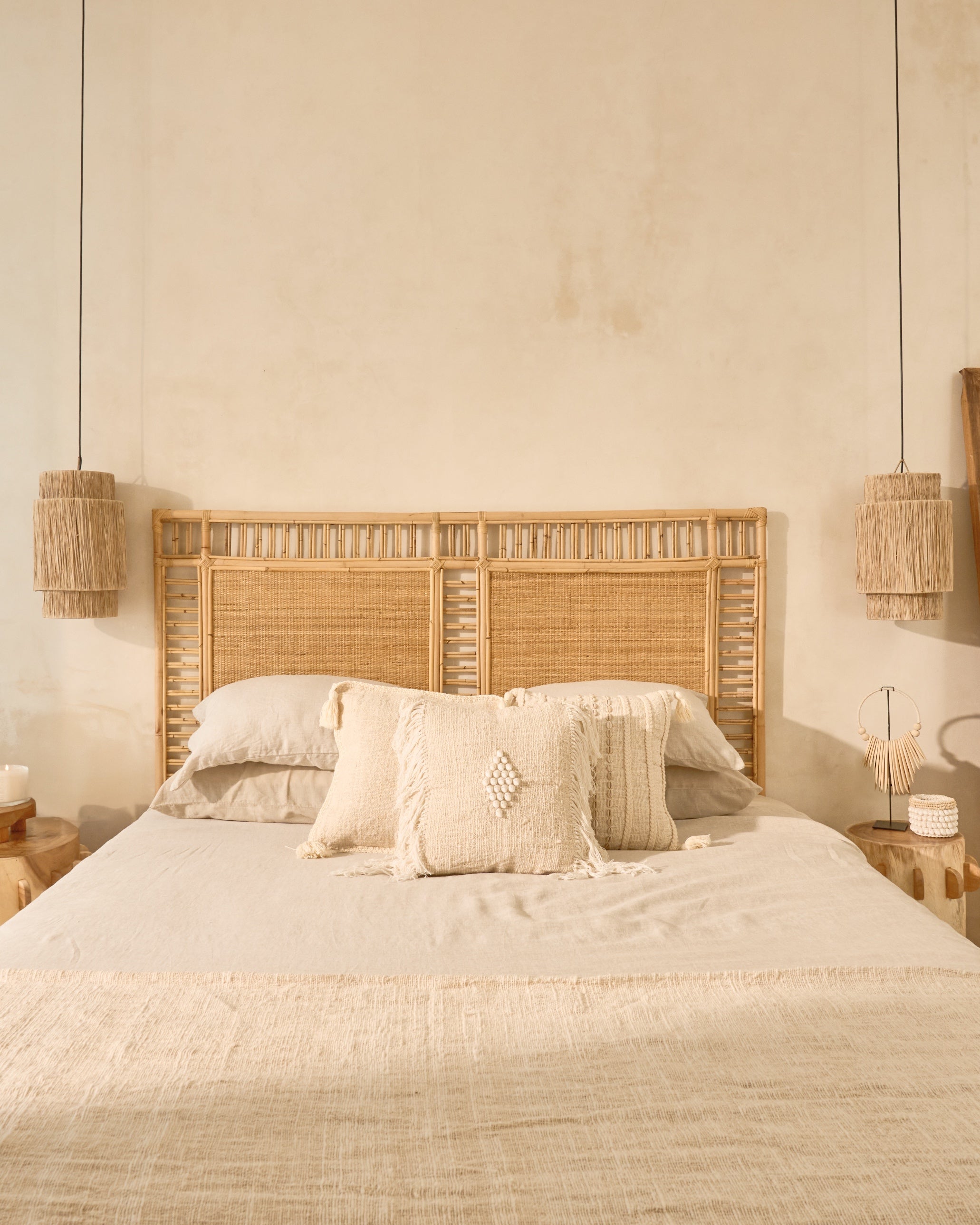 Ampat Rattan Woven Panel Square Bedhead