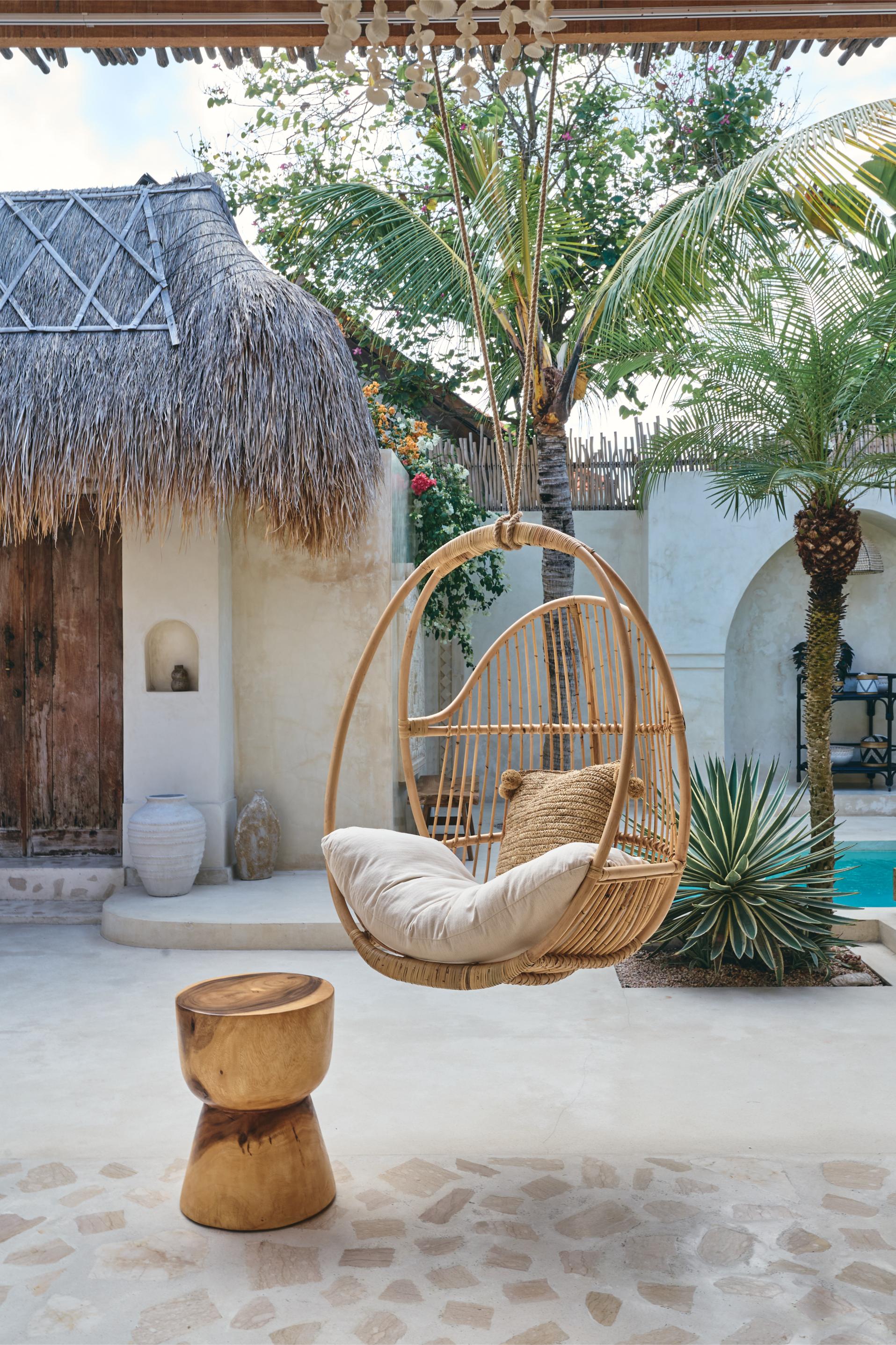 Ayu Rattan Hanging Chair - White