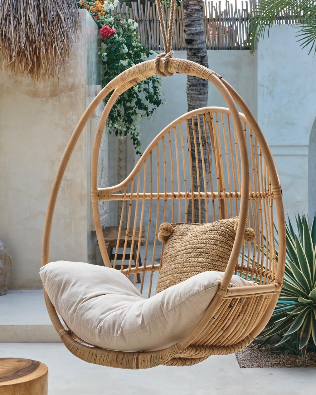Ayu Rattan Hanging Chair - White