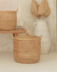Natural Woven Basket with lids - Medium, Small