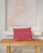 Java Batik Cushion Square & Rectangular - Cherry Red & Cream Stripe