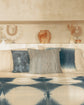 Biru Indigo & White Gradient Natural Dye Cushion Cover, 50x50cm