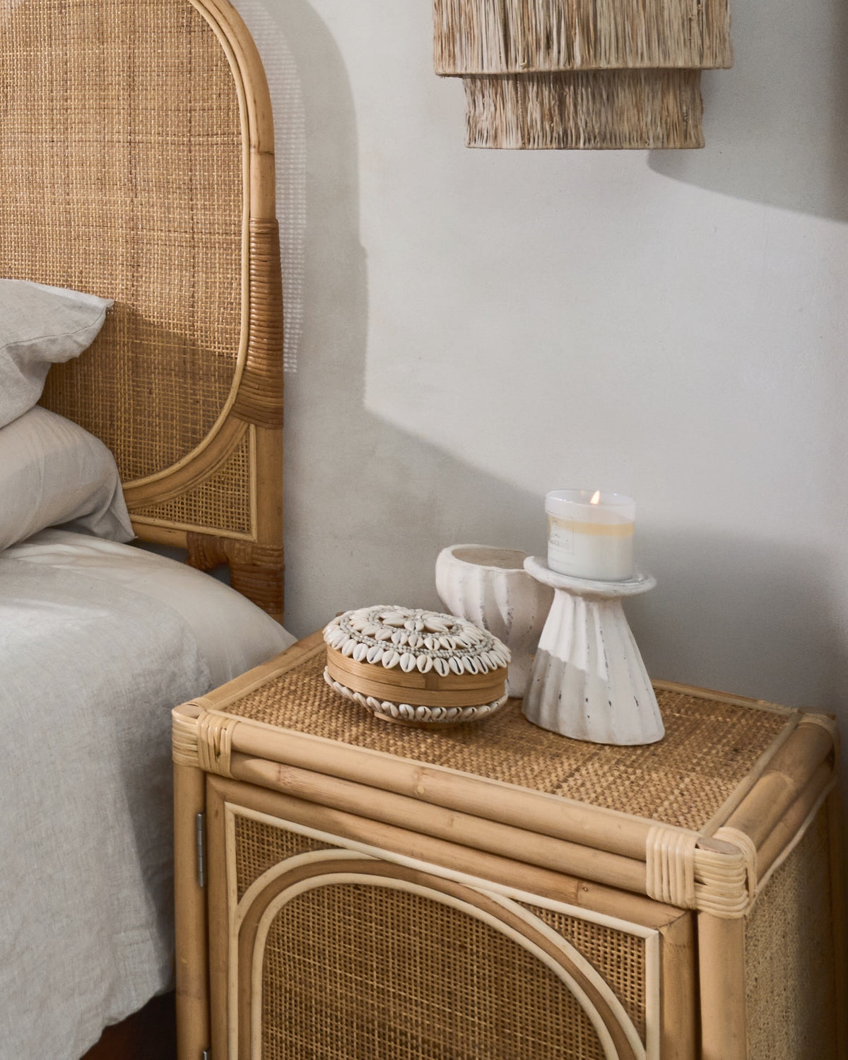 Busur Rattan Sunshine Cupboard Side Table - Right Door Opening