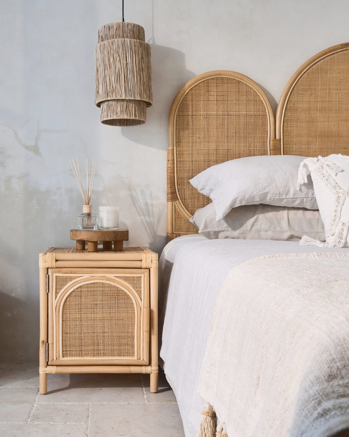 Busur Rattan Sunshine Cupboard Side Table - Right Door Opening