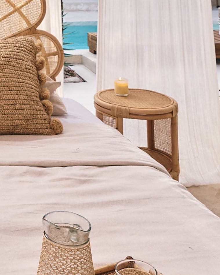 Bulat Rattan Weave Open Side Table