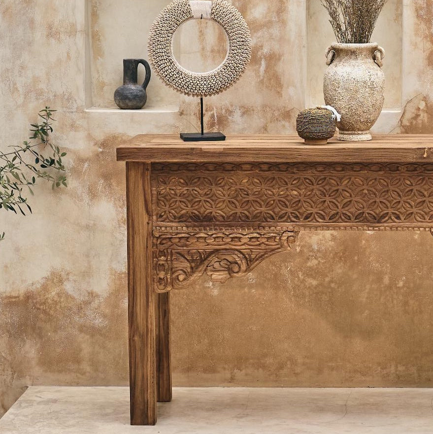Cantik Teak Carved Console Sideboard | 140cm long