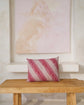 Java Batik Cushion Cover - Cherry Red, Blush & Cream Diagonal Design, Square + Rectangular