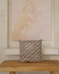Java Batik Cushion Rectangular - Cream Brown Vertical Print Design