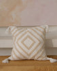 Blush Diamond Cream Cushion Cover  with corner tassels - 45x45cm
