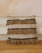 Brown Fringe, Cream with Black Knot Ribbon Cushion Cover, 60x60cm