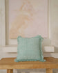 Hand Loomed, Natural Texture Tanah Cushion Covers with fringing - Turquoise