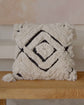 Black White Shaggy Monochrome Cushion Cover, 50x50cm