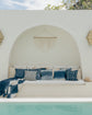 Biru Indigo & White Corner Gradient Natural Dye Cushion Cover, 50x50cm