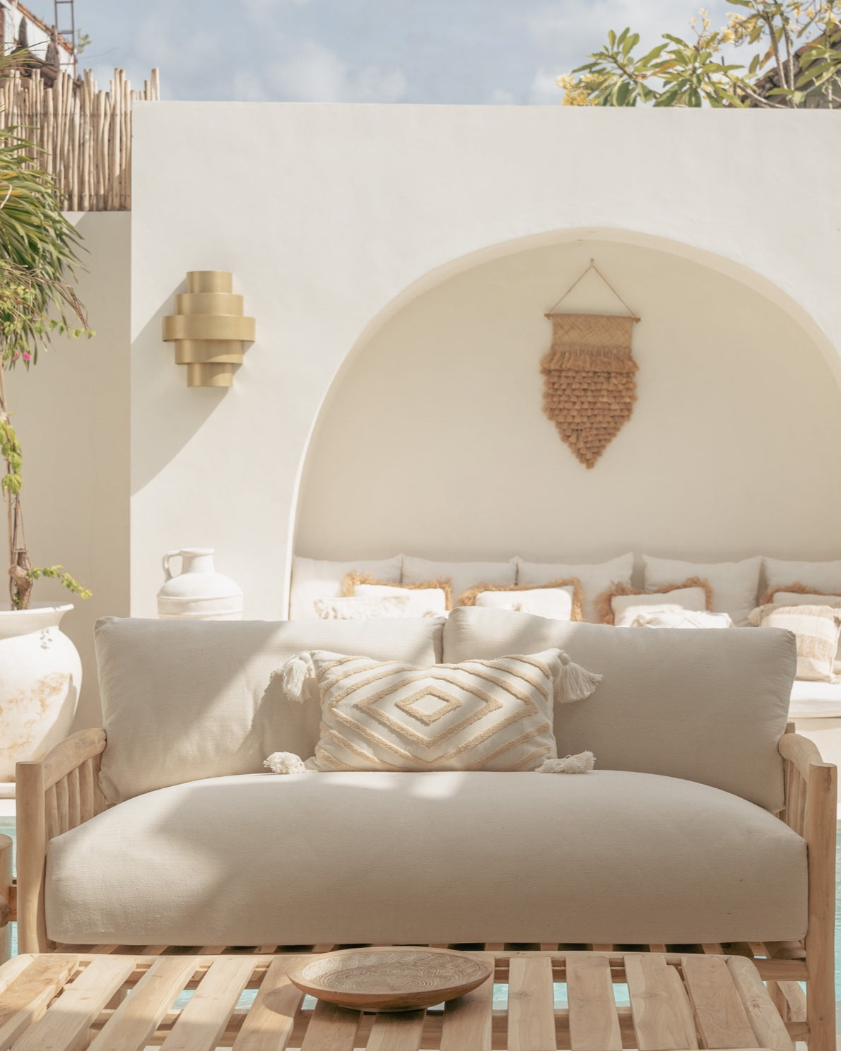 Blush Diamond Cream Cushion Cover with corner tassels - 30x50cm