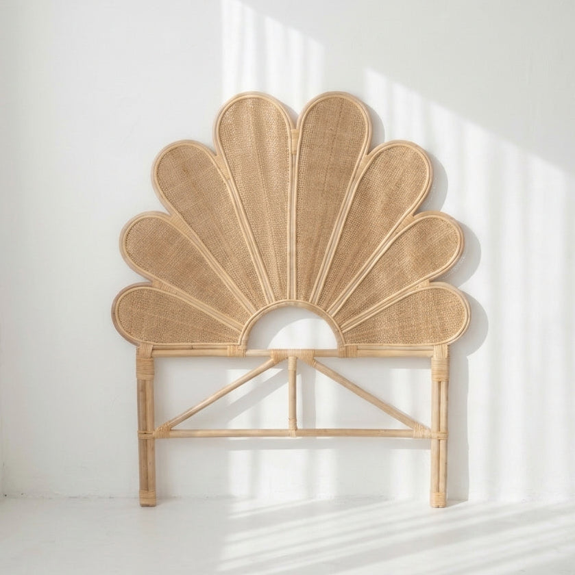 Gili Rattan Flower Bedhead - Double, King Single