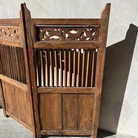 JIWA Taman Vintage Original Teak Two Panel Screen