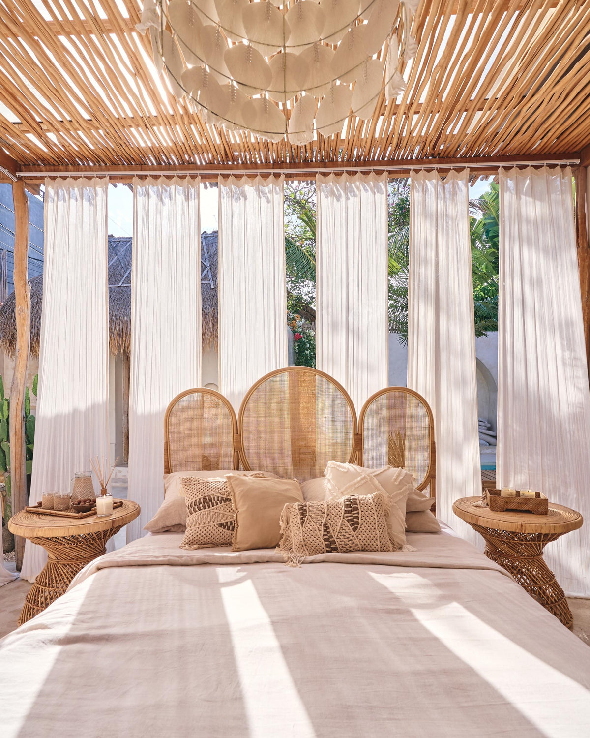 Karya Rattan Round Boho Table