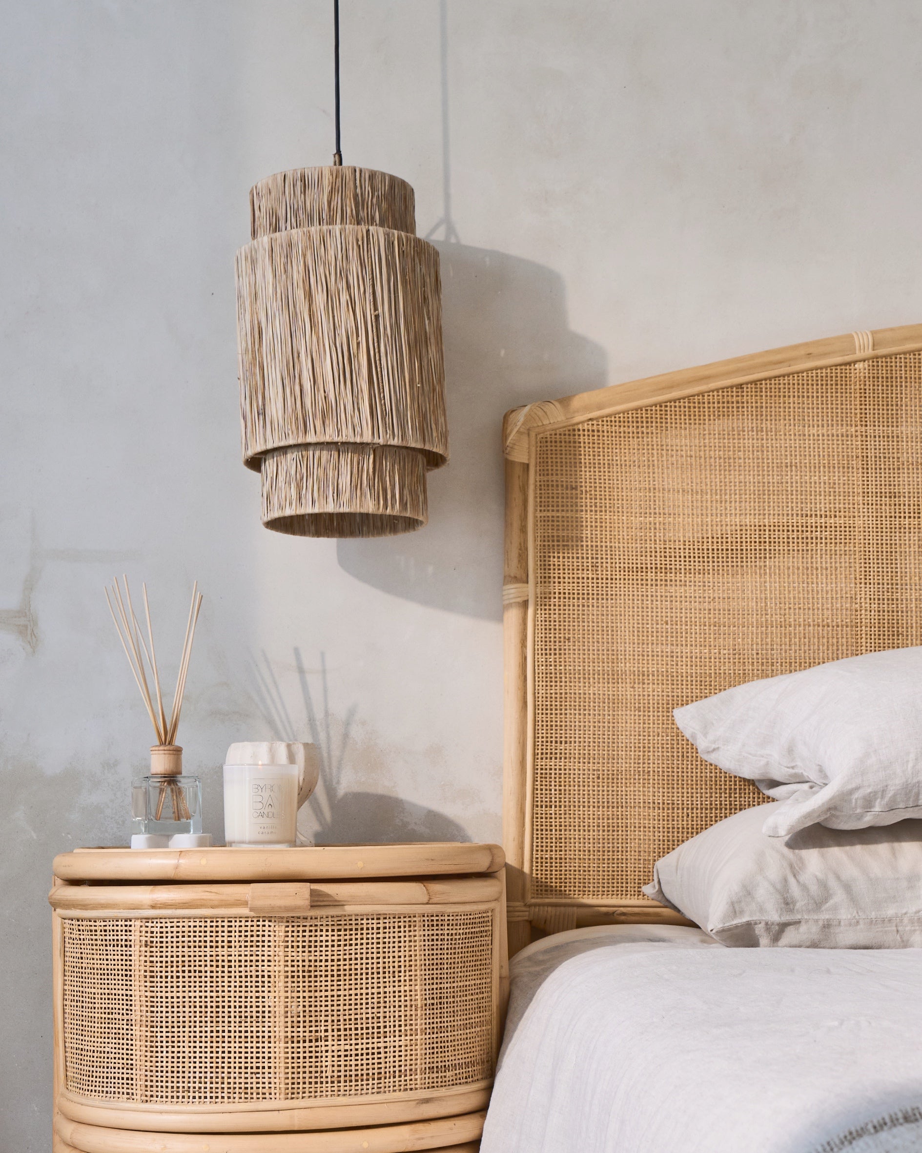 Meno Rattan Sun Weave Bedhead - King Size