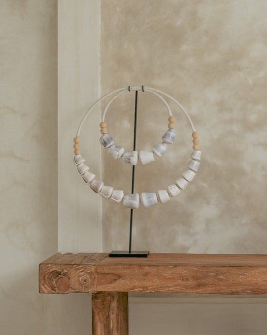 Double Violet Shell Necklace & Stand