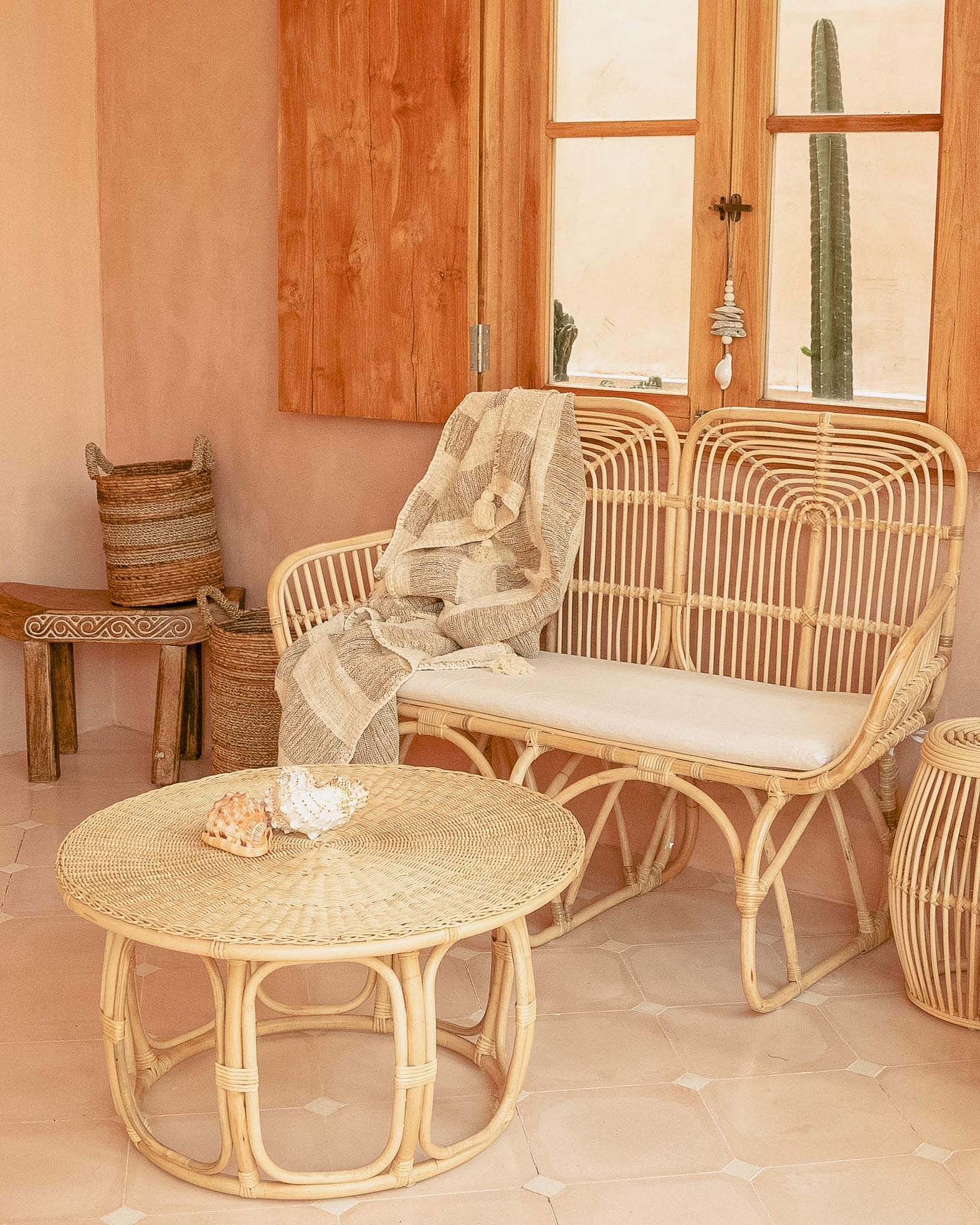Lovina Square Rattan 2 Seater Sofa Chair