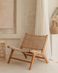 Nihi Teak Rattan Leather Relax Lounge Chair
