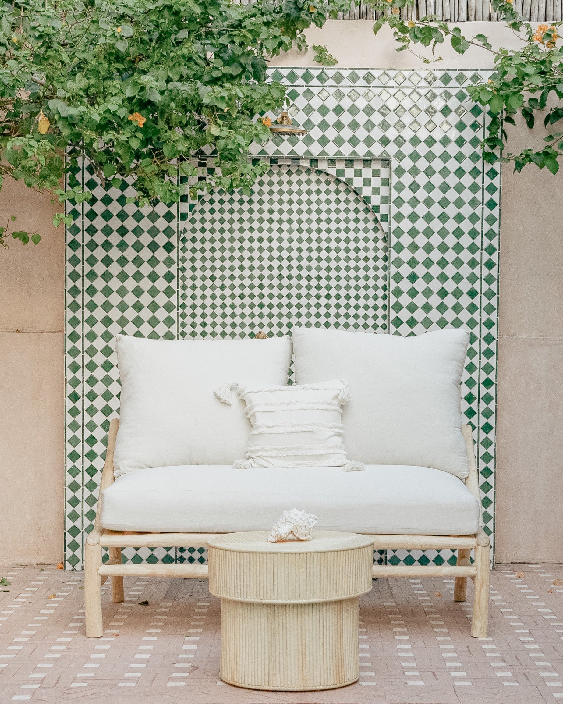 Indah Round Woven Rattan Side Table