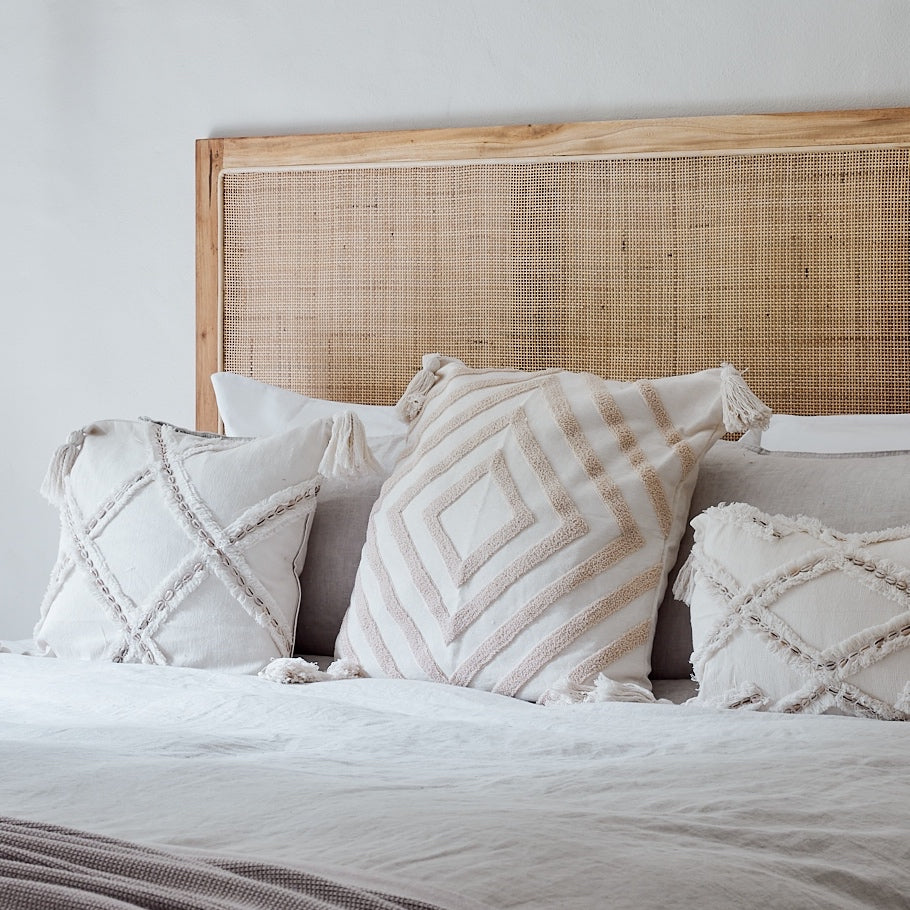 Penida Woven Rattan Mahogany Bedhead - King, Queen, Double