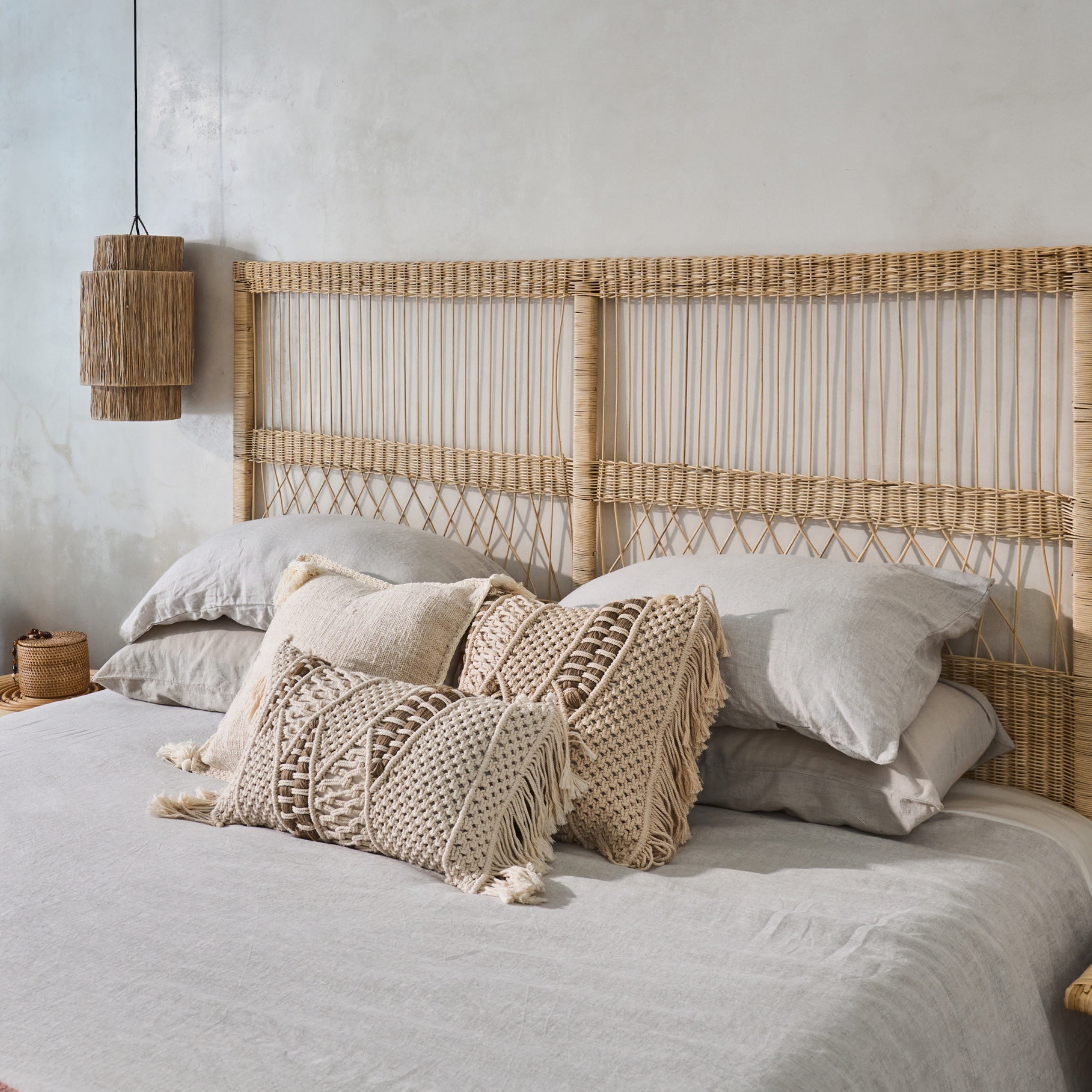 Rote Cane Panel Design Bedhead - King, Queen, Double