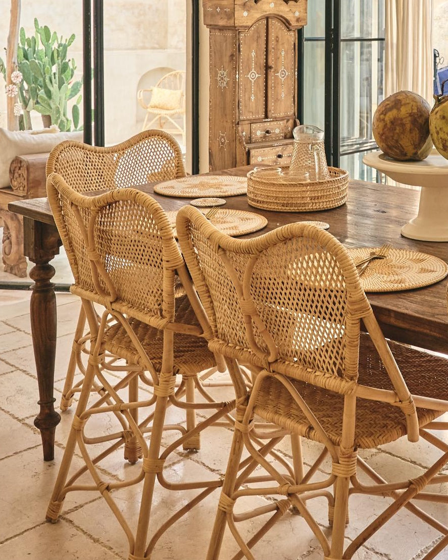 Sulawesi Rattan Dining Chairs with seat cushion