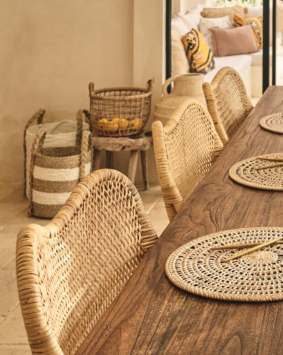 Sulawesi Rattan Dining Chairs with seat cushion