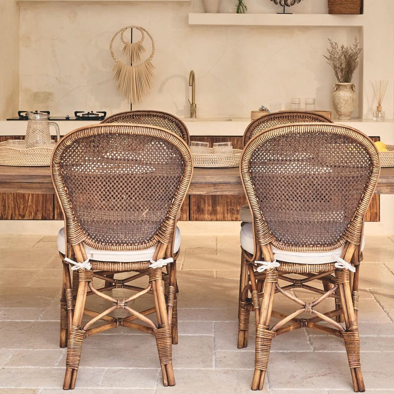 Sumatra Rattan Dining Chairs with seat cushion
