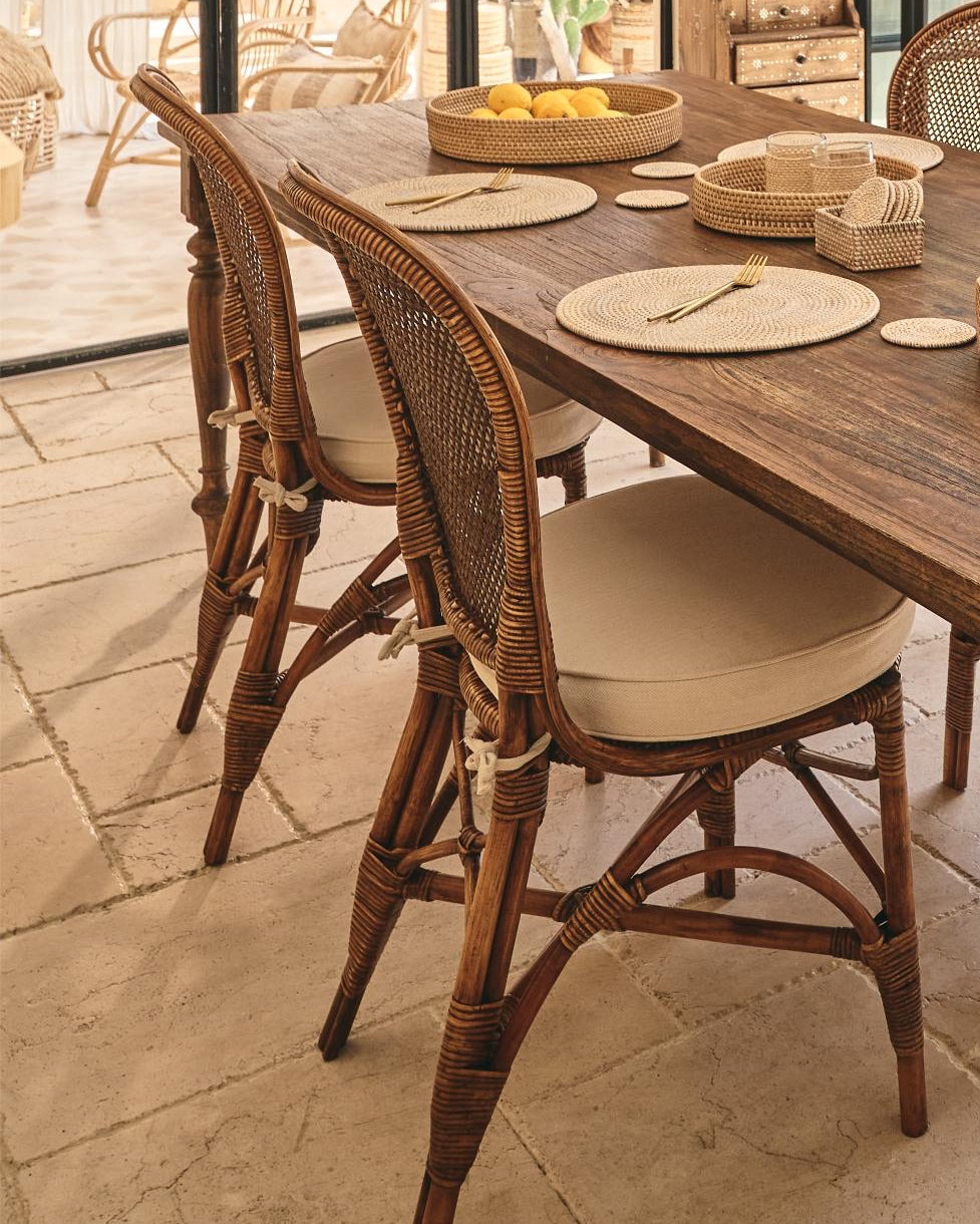 Sumatra Rattan Dining Chairs with seat cushion