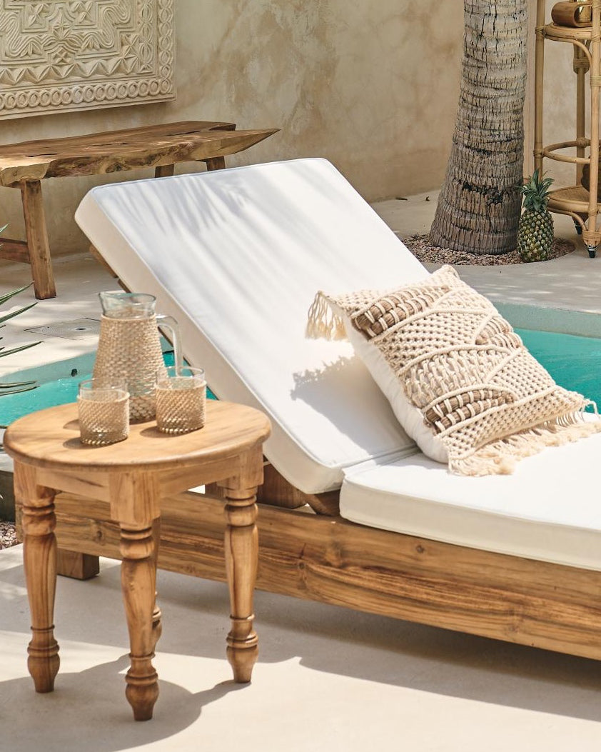 Surya Recycled Teak Outdoor Sun Lounger