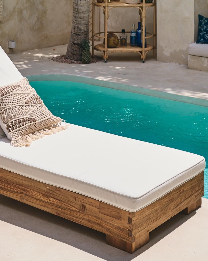 Surya Recycled Teak Outdoor Sun Lounger