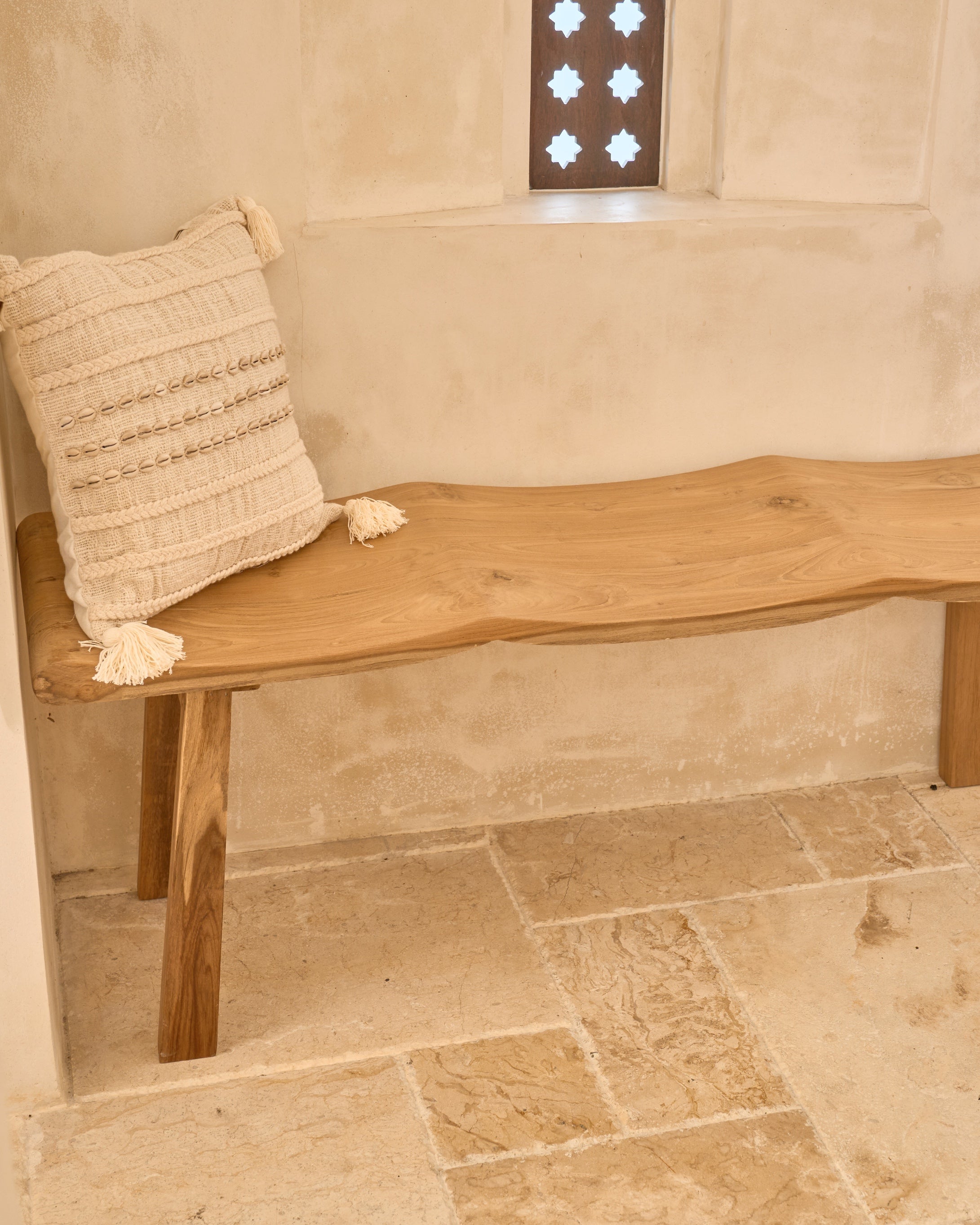 Ripple Tri Wave Teak Bench Seat