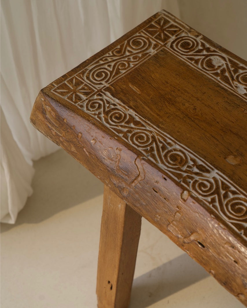 Timor Carved Teak Bench Seat