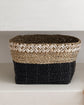 Seagrass Rectangular 3piece Basket Set - black natural