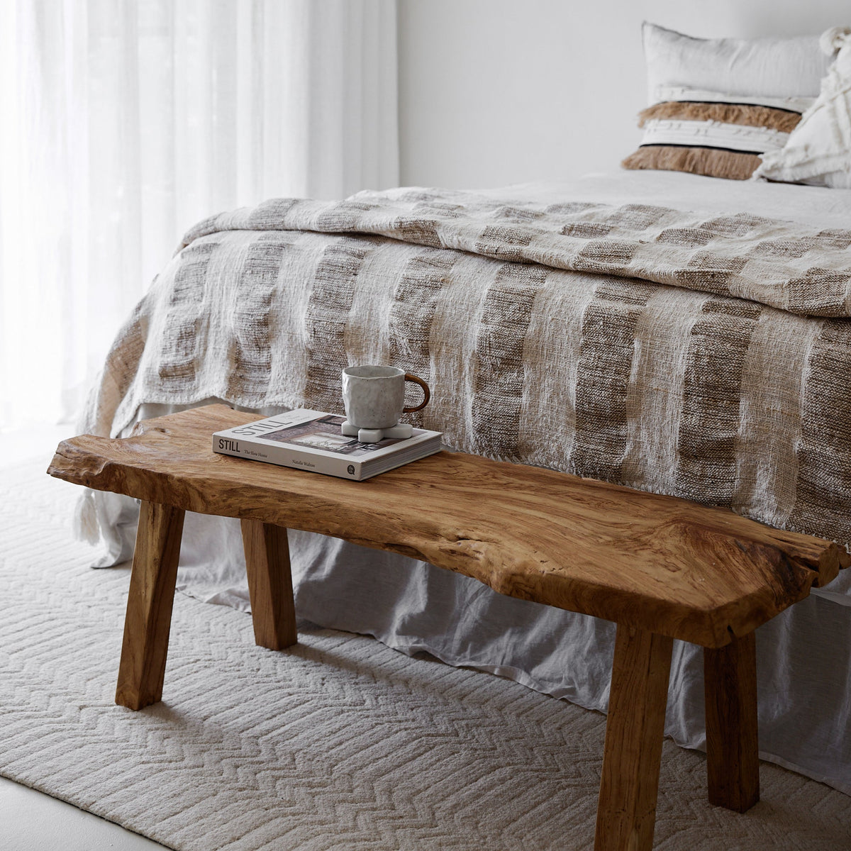 Kayu Teak Bench | Solid Teak Wood 120cm