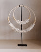 White Double Shell with Clay Bead Necklace & Stand
