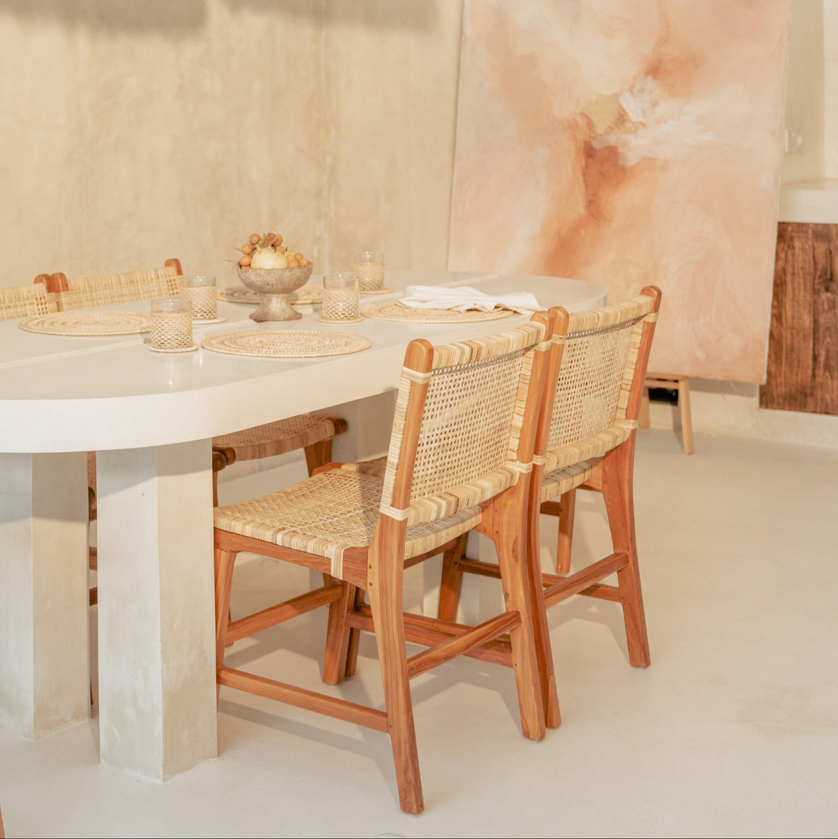 Sumbawa Teak and Rattan Dining Chairs