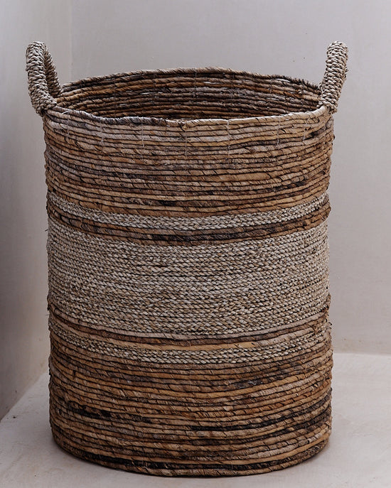 Archipelago Striped Seagrass Baskets - Natural textured stripes