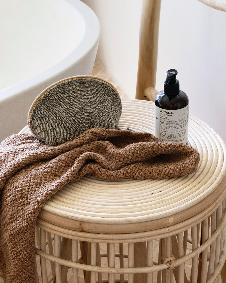 Hand Beaded Makeup or Everyday Purse - Black or Gold