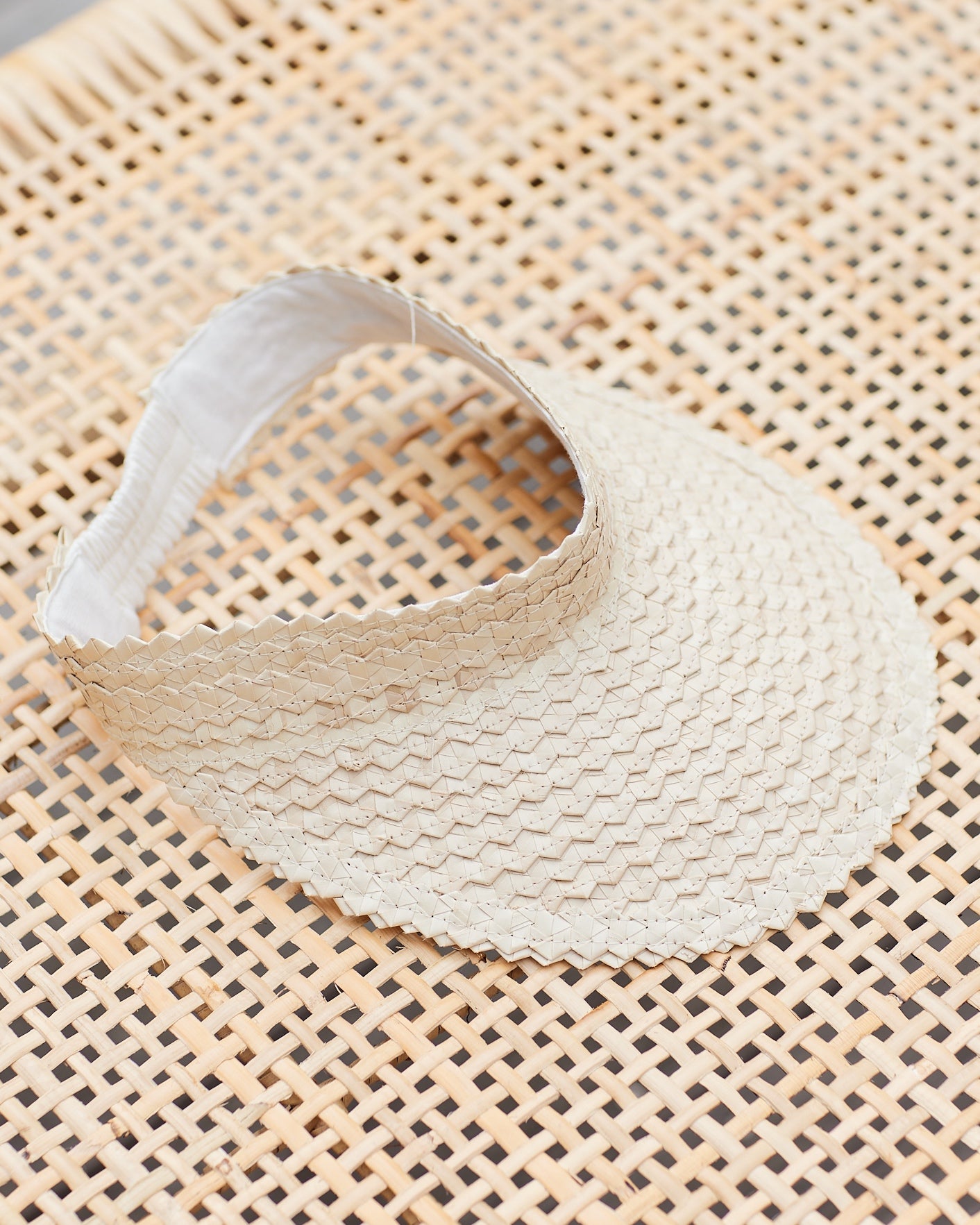 Woven Bamboo Sun Visor - Natural