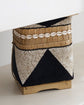 Tall Rectangular Bamboo Handbeaded Baskets with handles - mixed design, S, M, L