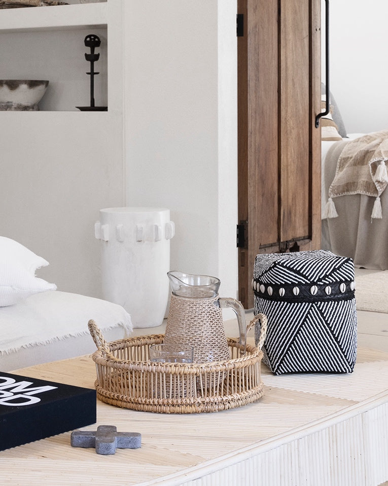 Marble Cross Coasters - White, Grey