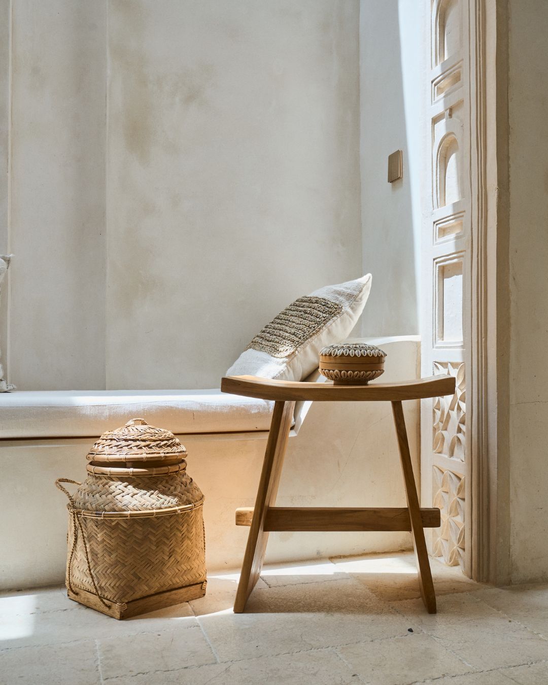 Bayou Teak Pyramid Side Table | 50 cm wide