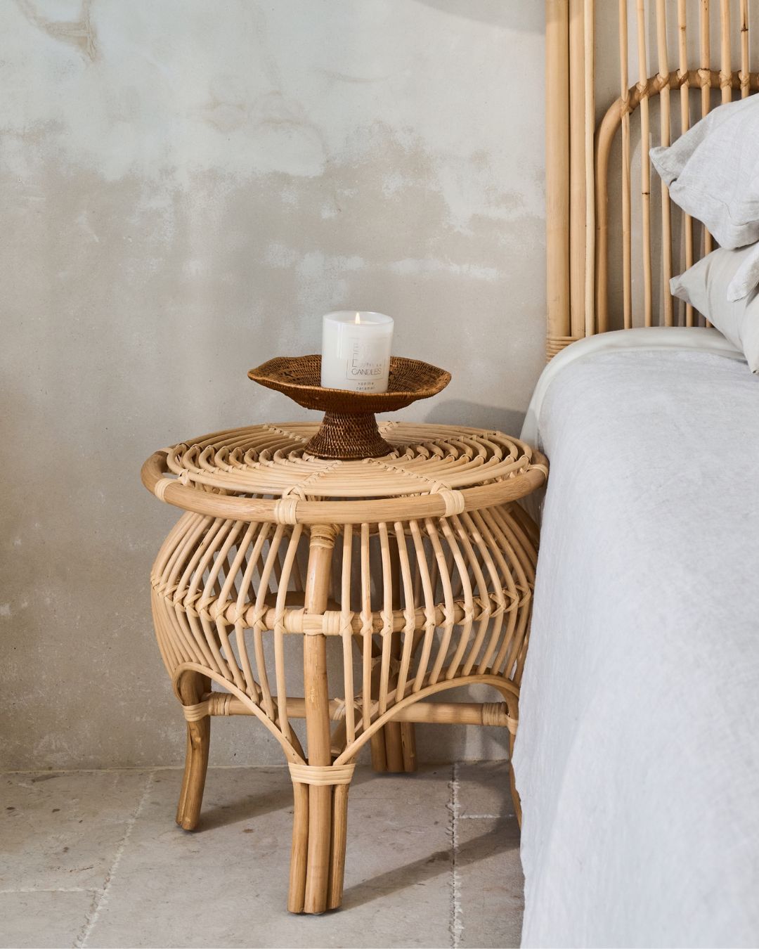 Balon Rounded Curve Design Rattan Side Table